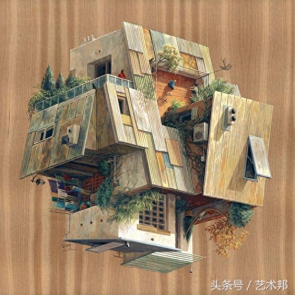 西班牙画家极富创意的24张矛盾空间建筑艺术插画设计欣赏