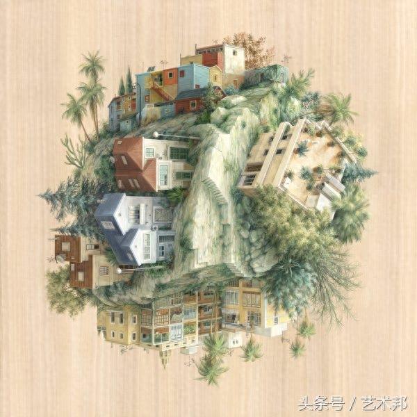 西班牙画家极富创意的24张矛盾空间建筑艺术插画设计欣赏