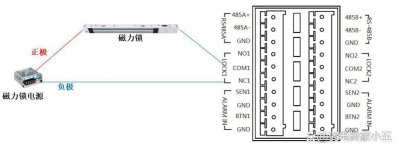 ​门禁一体机与磁力锁接线详解