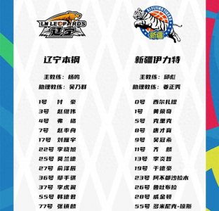 ​CBA辽篮VS新疆男篮名单出炉 郭艾伦+赵睿缺阵，张镇麟+赵继伟出战