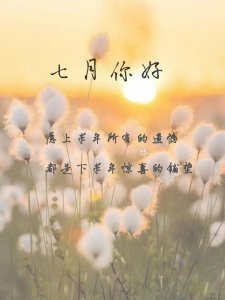 七月你好祝福走心文案带图片