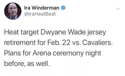 ​恭喜！韦德球衣退役日期出炉，波什公开祝贺，詹姆斯当天没有比赛