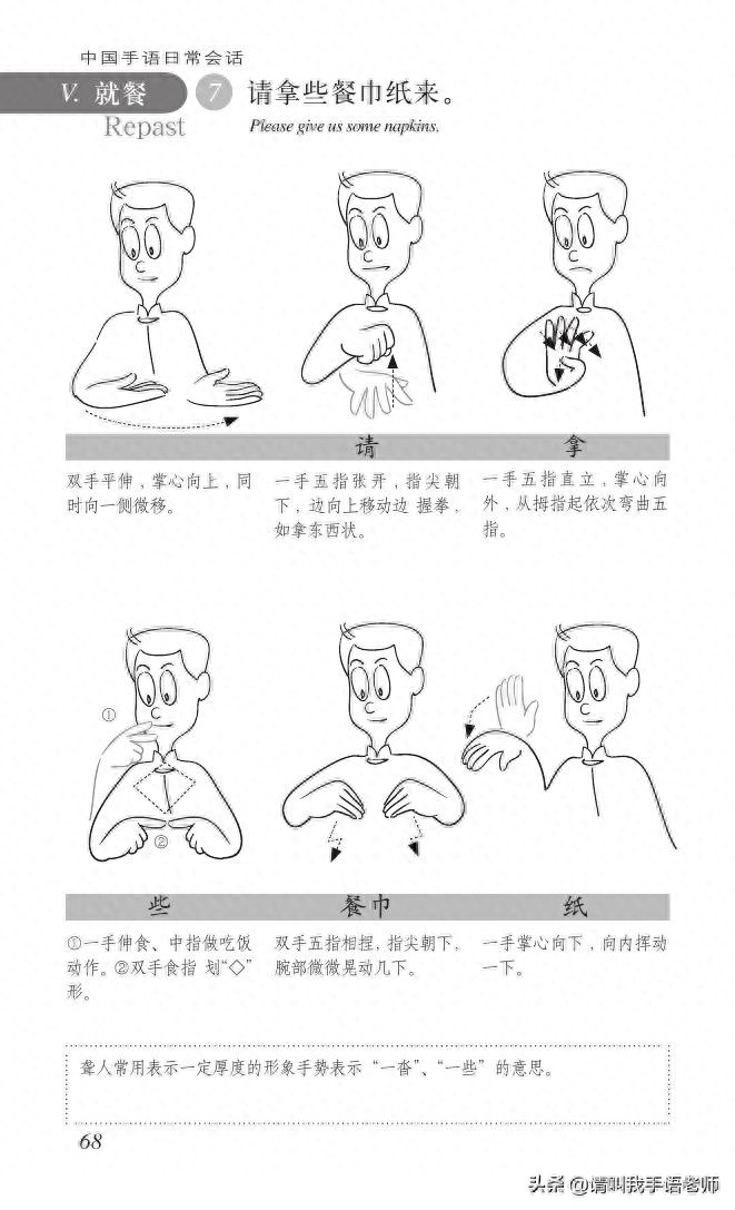 中国手语基础教程。请收藏我吧