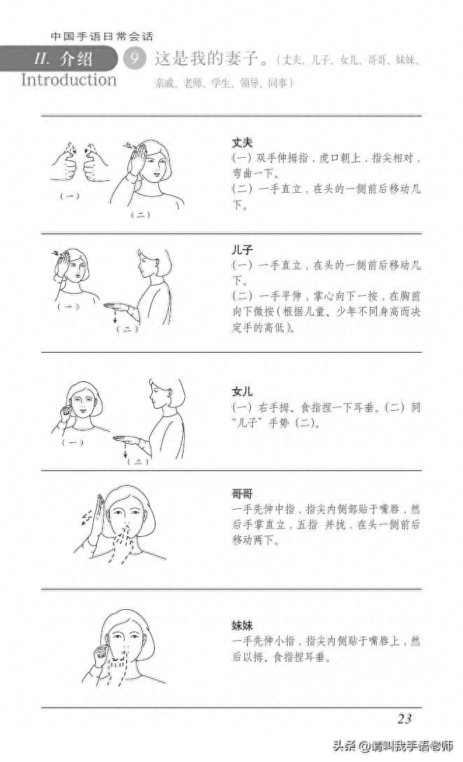 中国手语基础教程。请收藏我吧