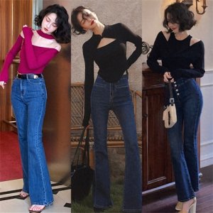 ​今年秋天正流行“喇叭裤”，时髦还很显瘦，怎么穿都不过时