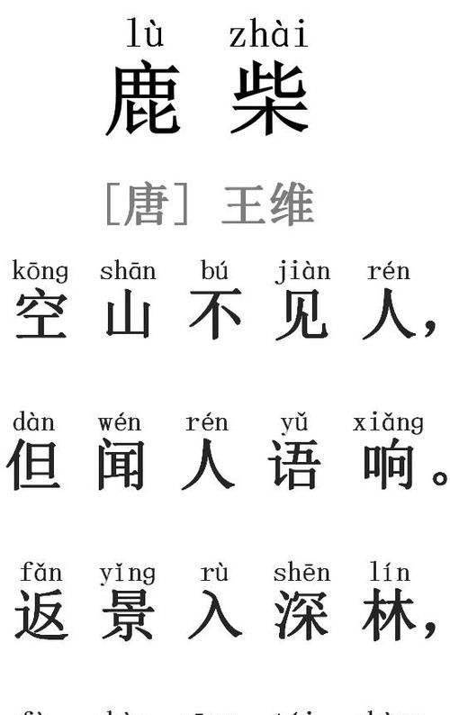 鹿柴的读音古诗带拼音：王维《鹿柴》中的“柴”的读音